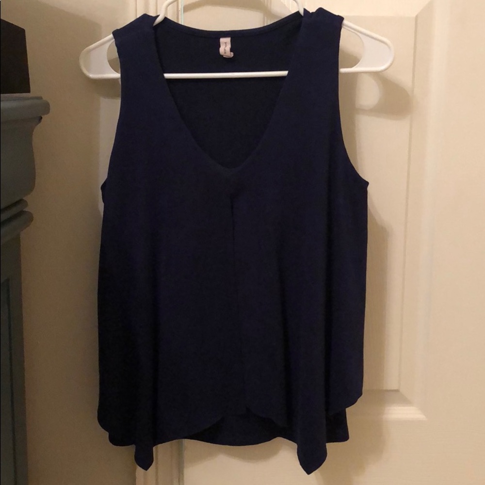 Blue suade tank top - lightly worn